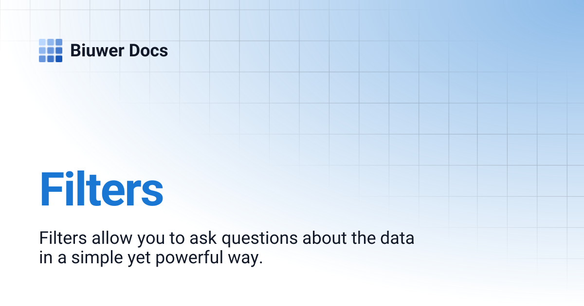 Filters | Biuwer Docs